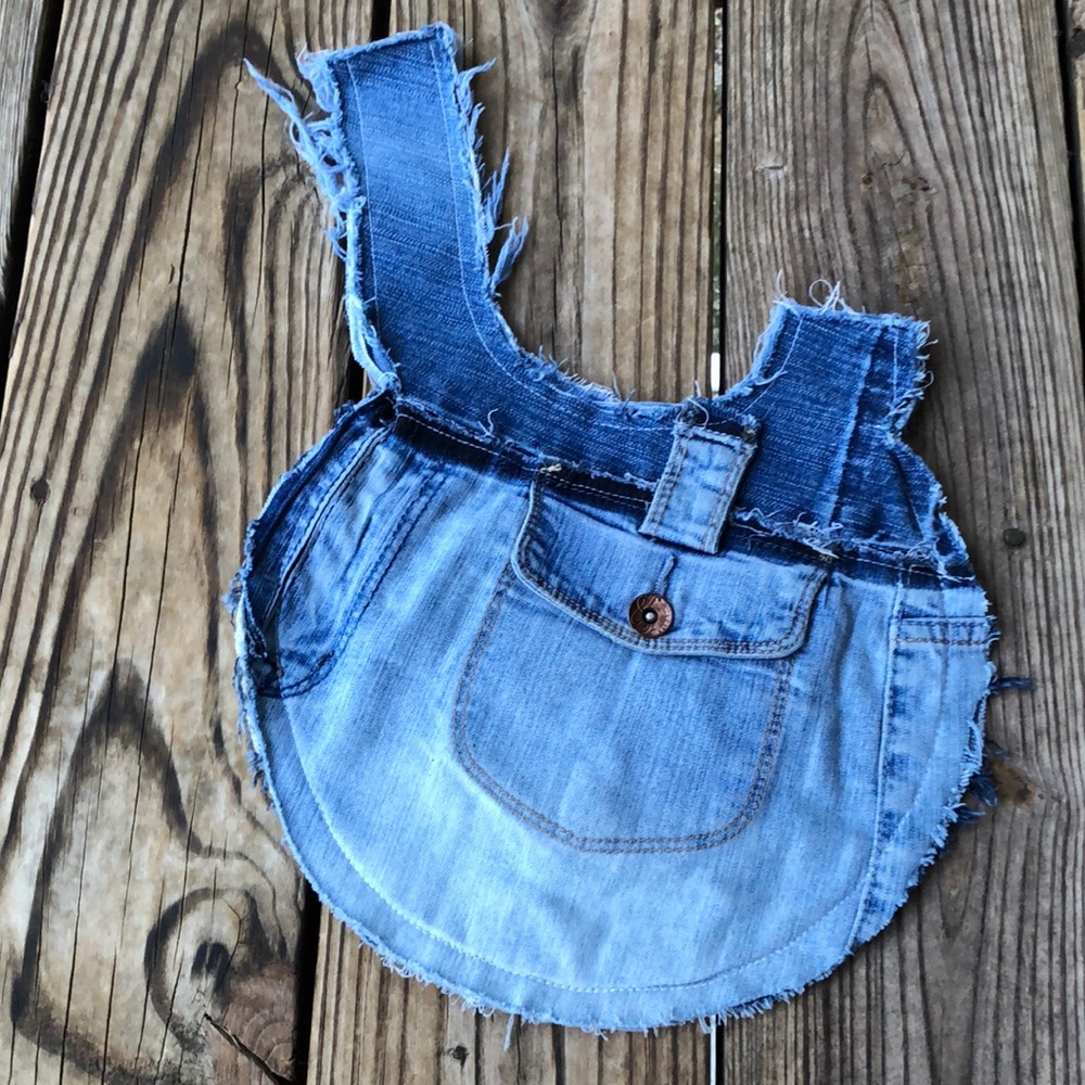upcycled denim👖Japanese knot rag 💼/wristlet
